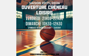 Ouverture des créneau loisirs
